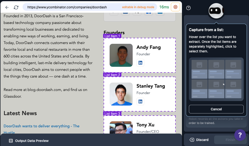 Dashboard mockup