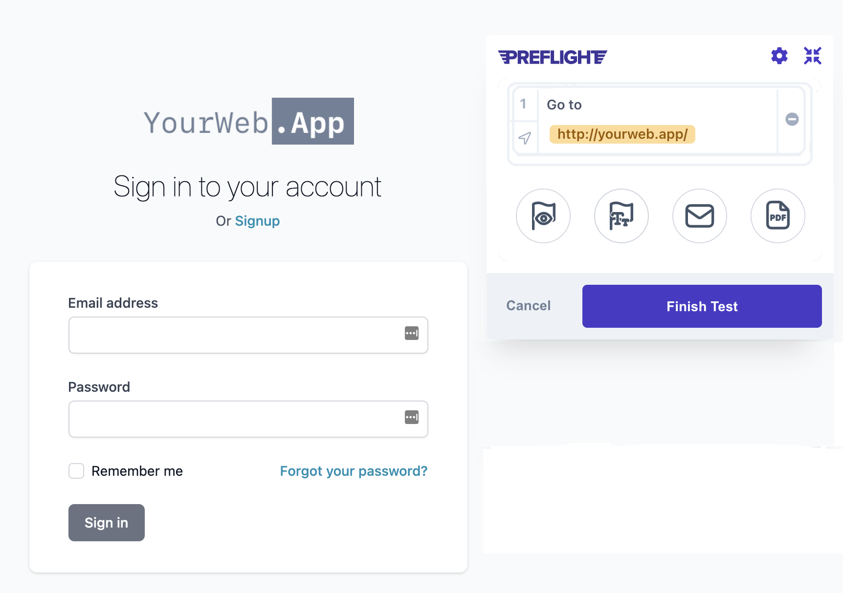 Extension Started Recording on YourWeb.App