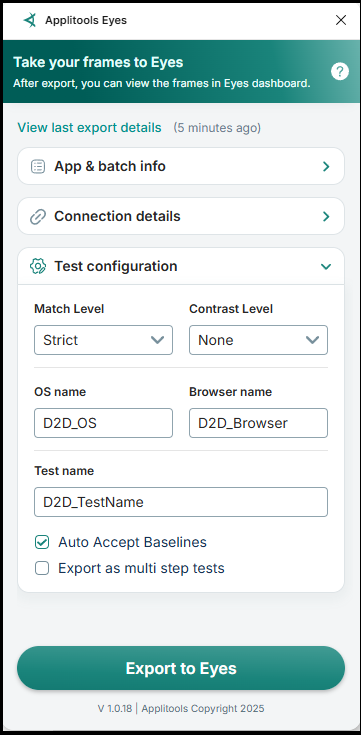 Test configuration