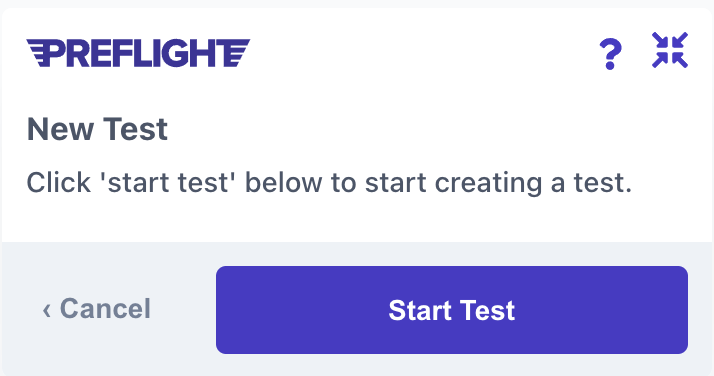 Preflight Extension after clicking on Extension Icon